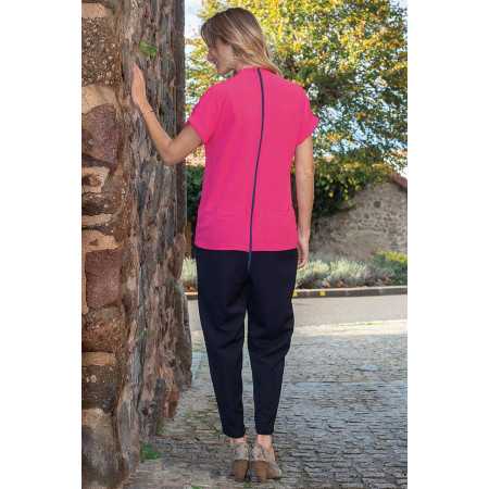 Grenouillère femme dépendante courte été coloris rose vue dos