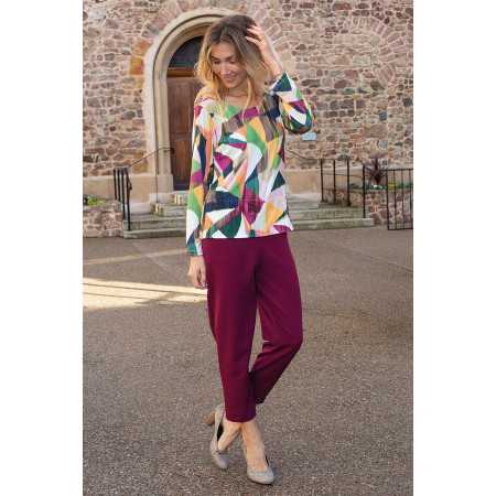 Grenouillère longue médicalisée femme senior coloris prune bordeaux