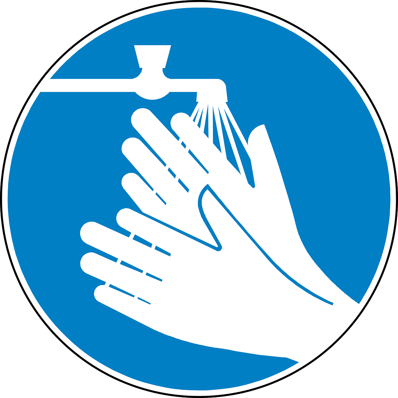 icône qui montre le geste pour se laver les mains